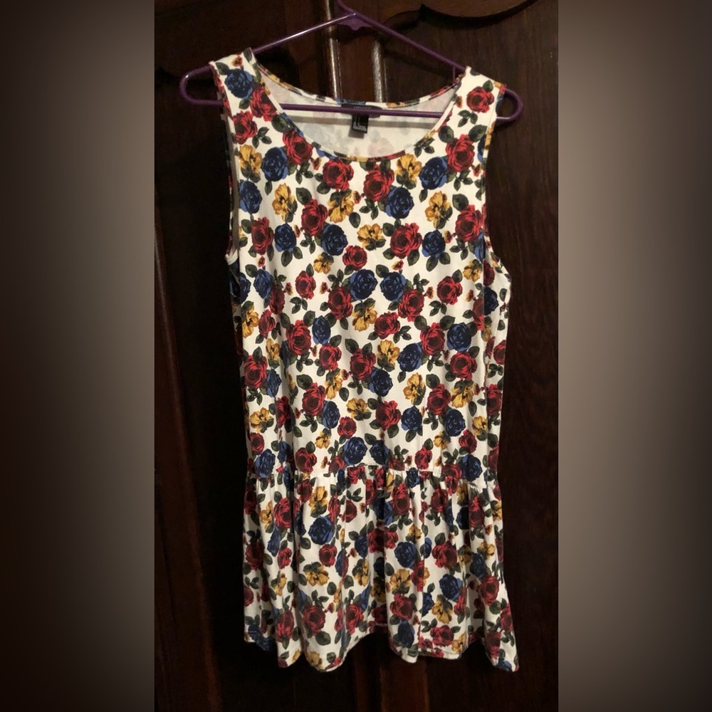 Drop waist floral sleeveless dress